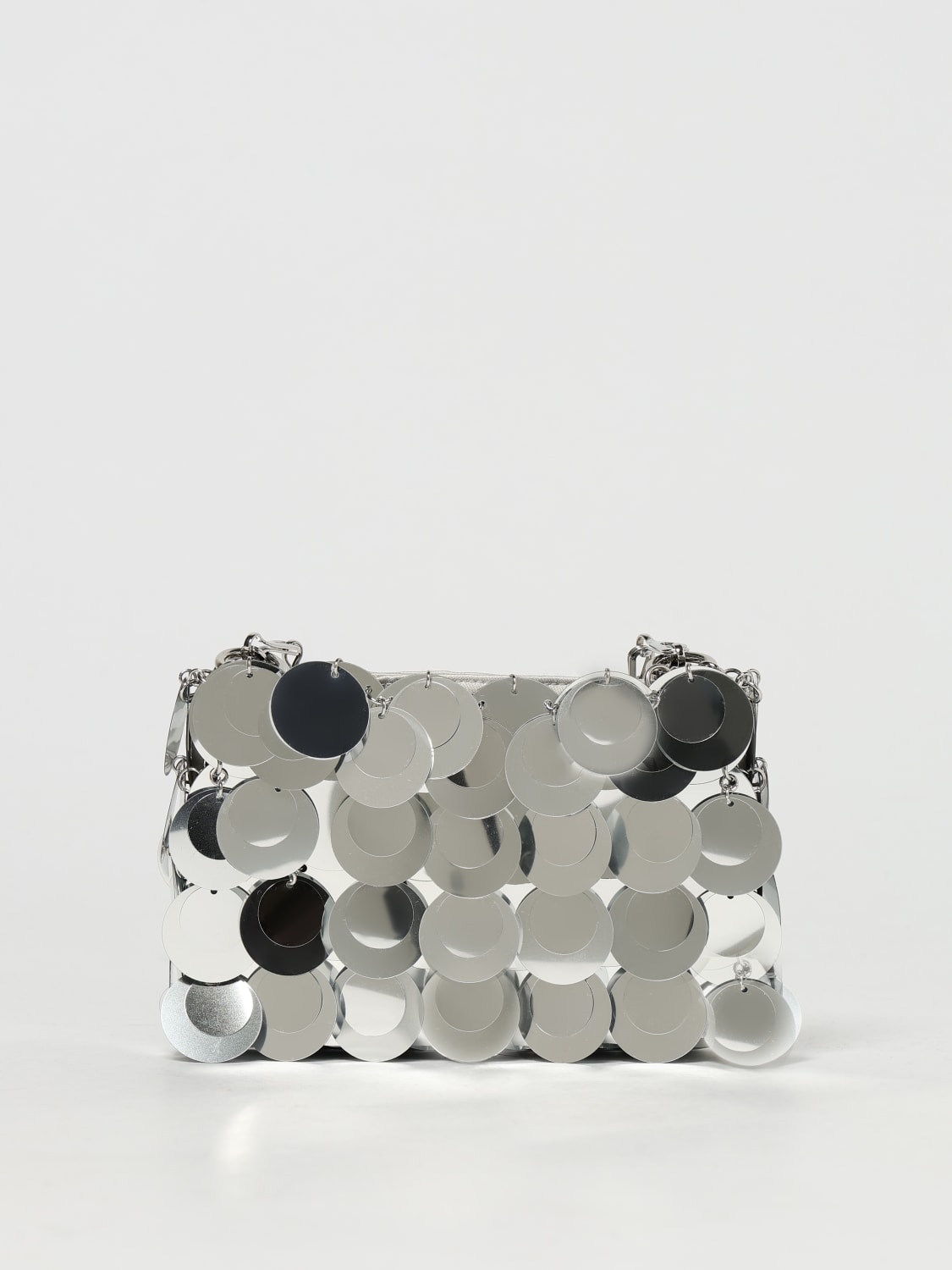 バッグ・カバンその他 RABANNE Woman Mini bag Silver ASS0137PLX001 P040 silver Sparkle discs nano bag | Rabanne