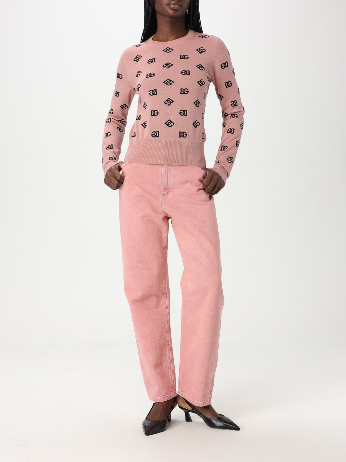 DOLCE & GABBANA MAGLIA: Pullover Dolce & Gabbana in lana vergine e seta , Rosa - Img 2