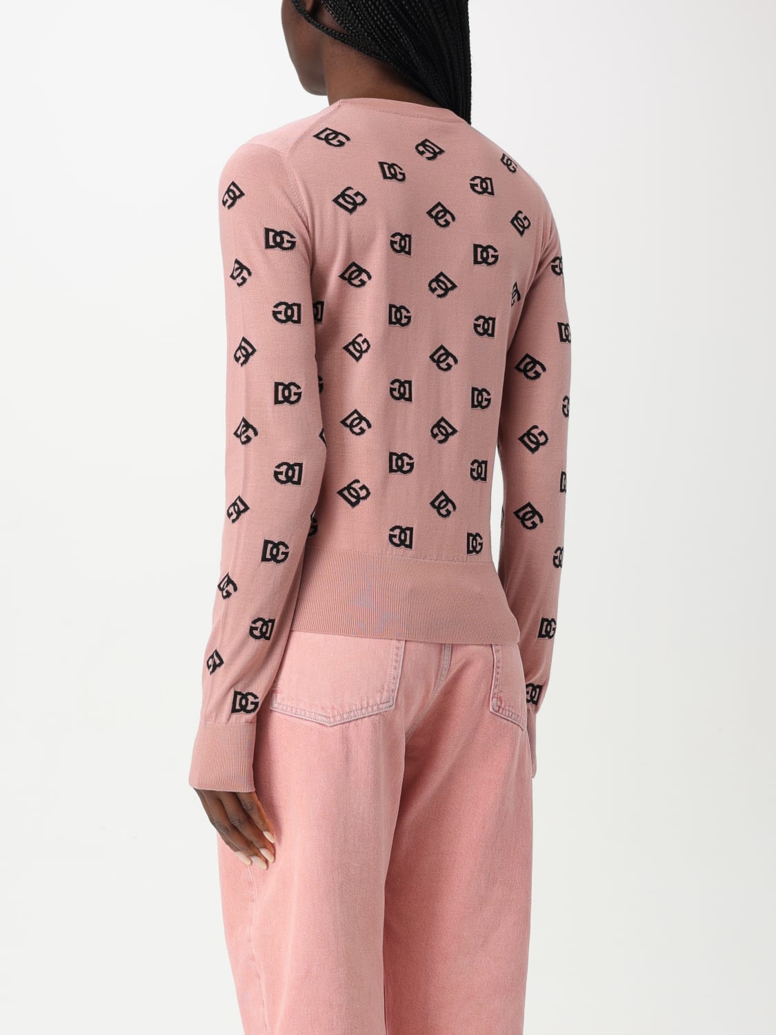 DOLCE & GABBANA MAGLIA: Pullover Dolce & Gabbana in lana vergine e seta , Rosa - Img 3