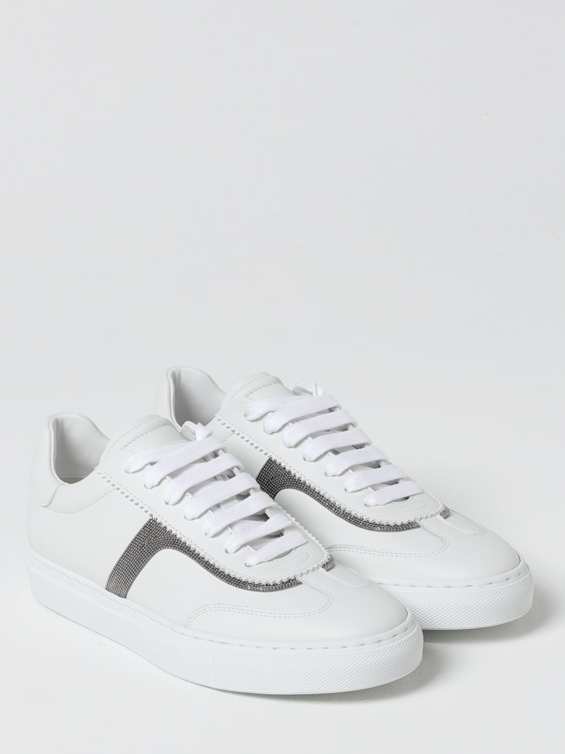 スニーカー BRUNELLO CUCINELLI Women Sneakers MZSFG2908C5859 WHITE Brunello Cucinelli Women Sneakers White Leather Low Top Lace