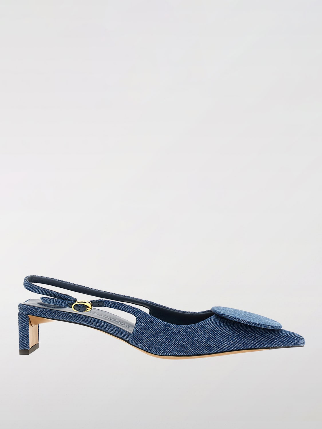 JACQUEMUS DÉCOLLETÉ: Slingback Jacquemus in denim di cotone , Blue - Img 1