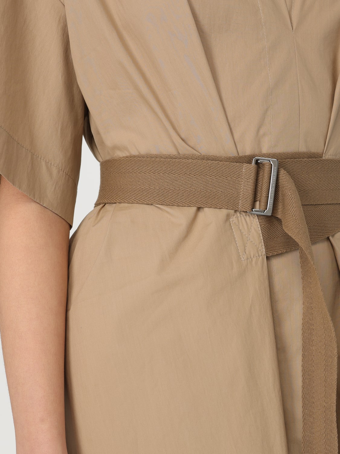 BRUNELLO CUCINELLI ABITO: Abito chemisier Brunello Cucinelli in cotone , Beige - Img 4