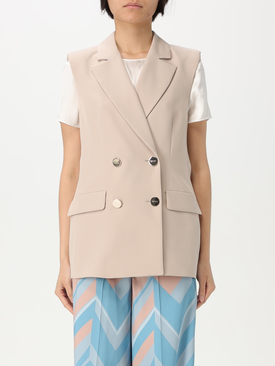 アウターその他 LIU JO Woman Waistcoat Beige CA5365T2200 X0650 Women's Waistcoats | LIU JO Online Store