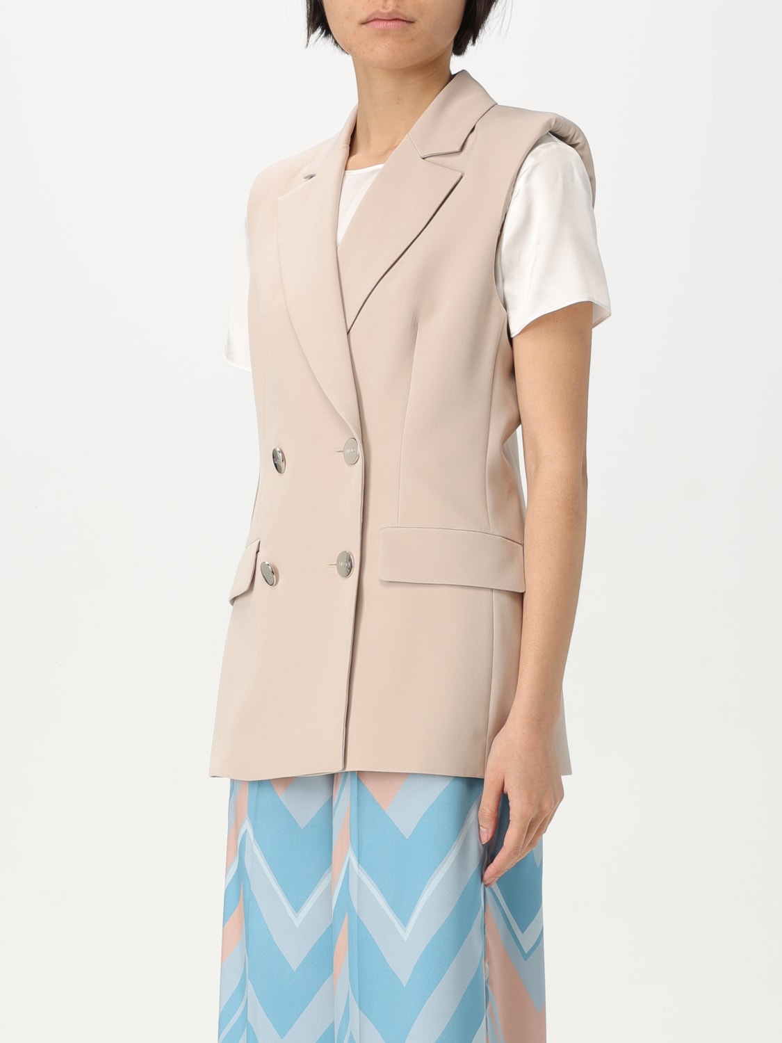 アウターその他 LIU JO Woman Waistcoat Beige CA5365T2200 X0650 LIU JO: Waistcoat woman - Beige | Liu Jo waistcoat
