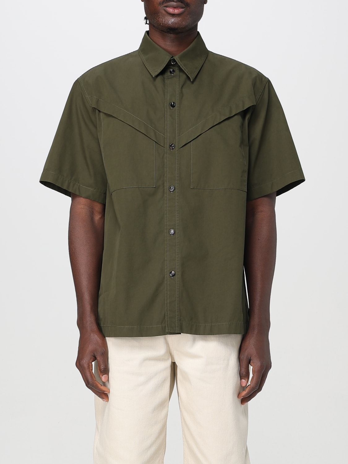 BOTTEGA VENETA CAMICIA: Camicia casual Bottega Veneta in cotone , Kaki - Img 1