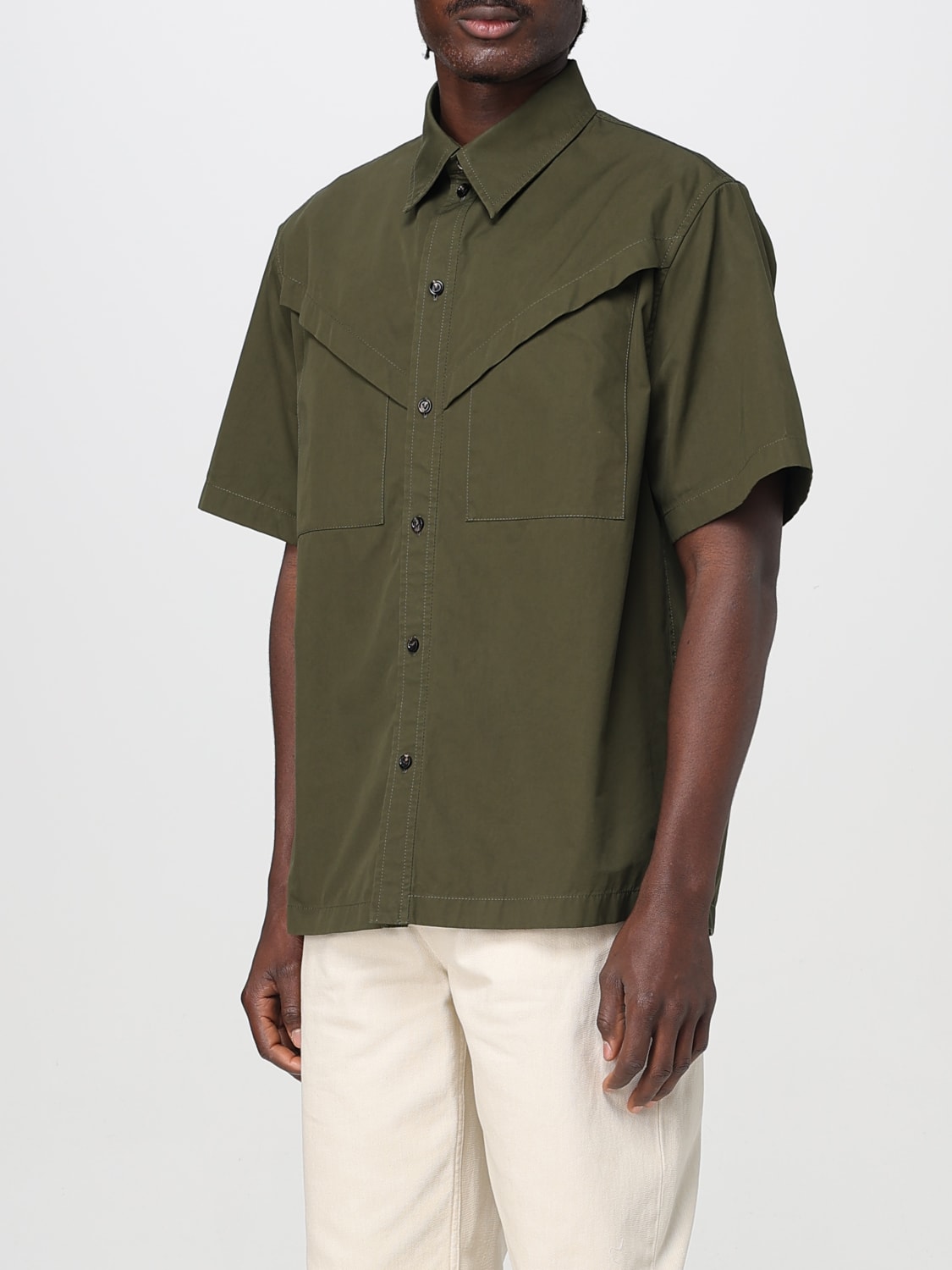 BOTTEGA VENETA CAMICIA: Camicia casual Bottega Veneta in cotone , Kaki - Img 4