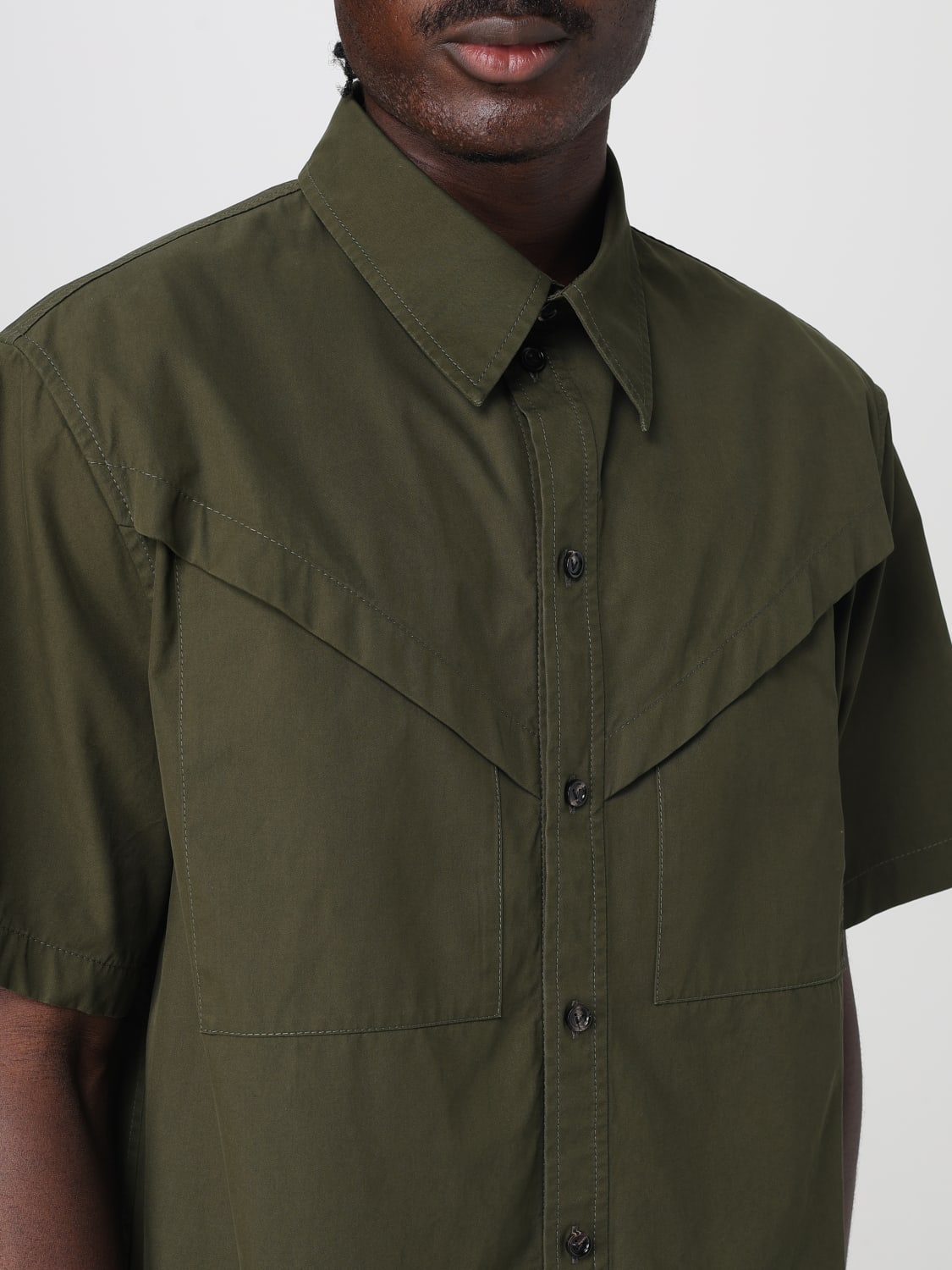 BOTTEGA VENETA CAMICIA: Camicia casual Bottega Veneta in cotone , Kaki - Img 5