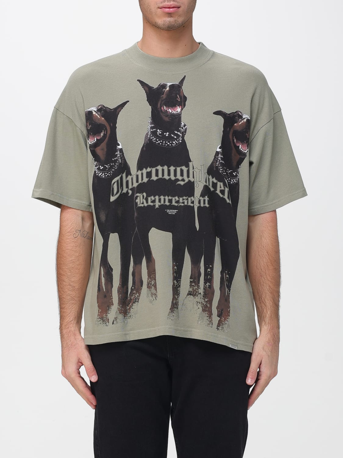 REPRESENT T-SHIRT: T-shirt men Represent, Kaki - Img 1