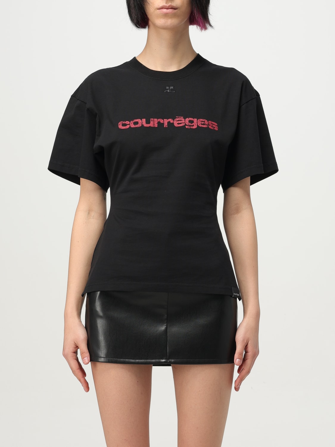 Tシャツ・カットソー COURREGES Women Tops 225JTS168JS0112 B177 BLACK COURRÈGES: T-shirt woman - Black | Courrèges t-shirt