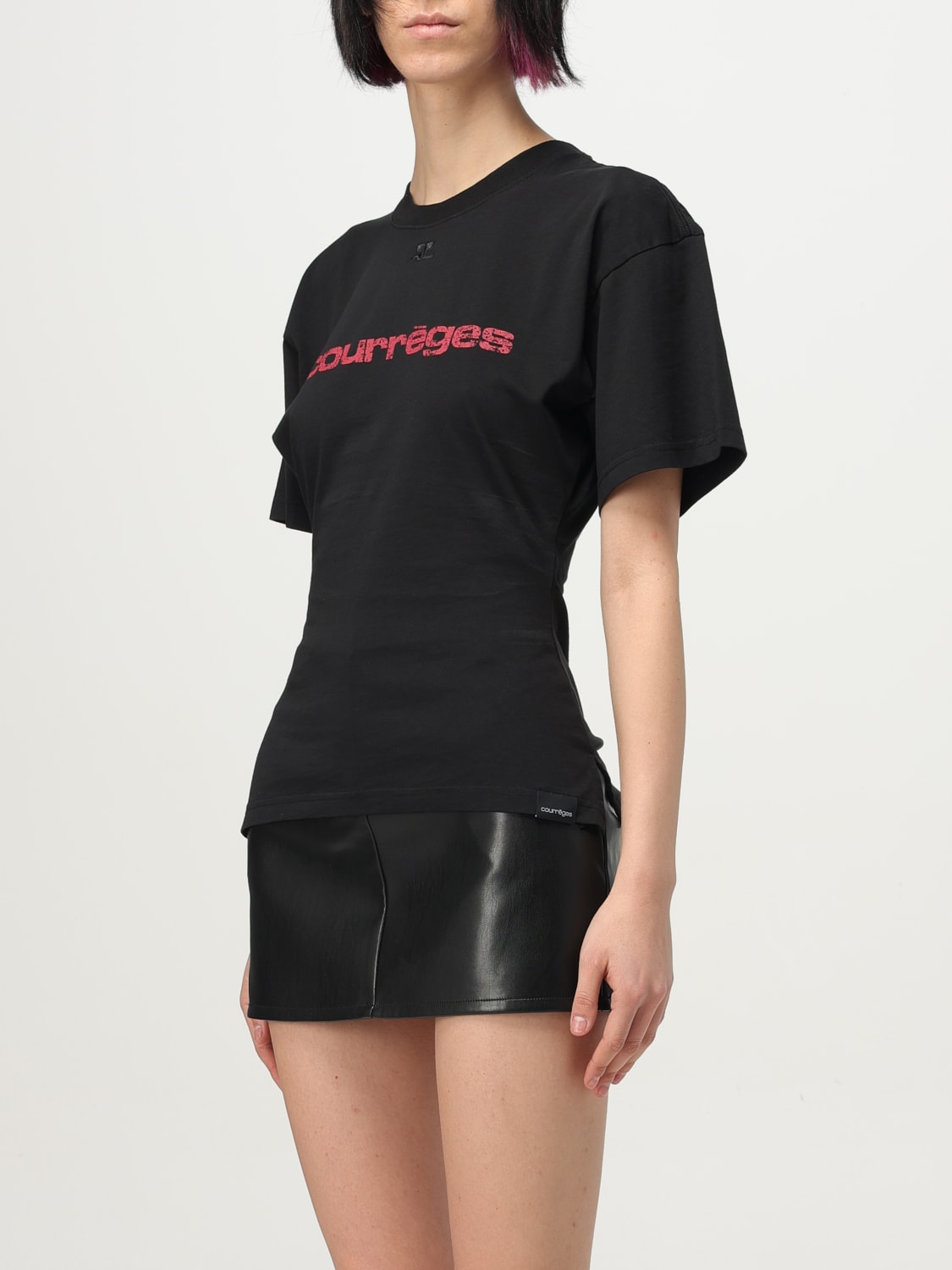 COURRÈGES: T-shirt woman - Black | Courrèges t-shirt