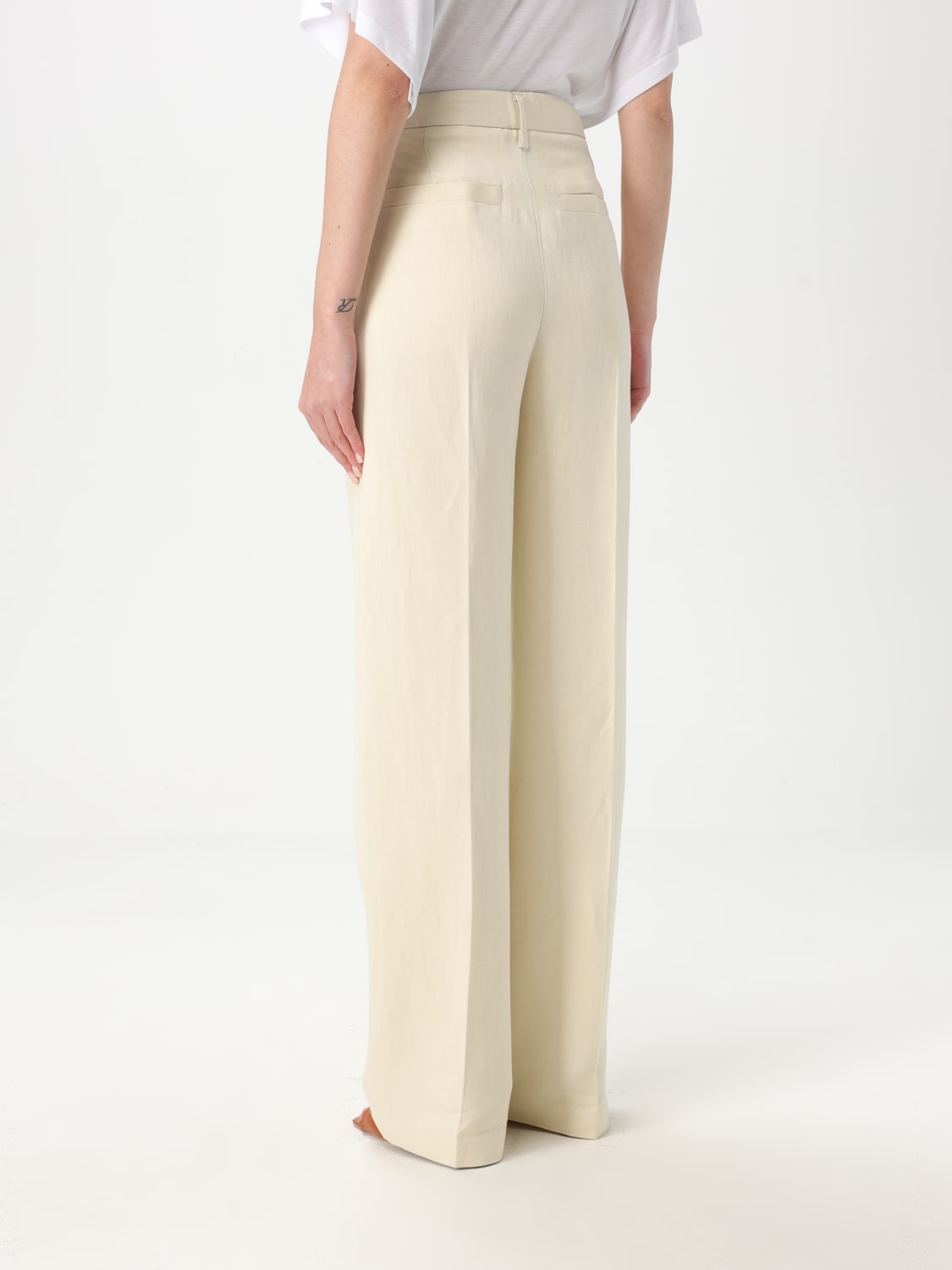 パンツ DONDUP Woman Pants Yellow Cream DP789IF0041DXXX 004 DONDUP: Pants woman - Yellow Cream | Dondup pants