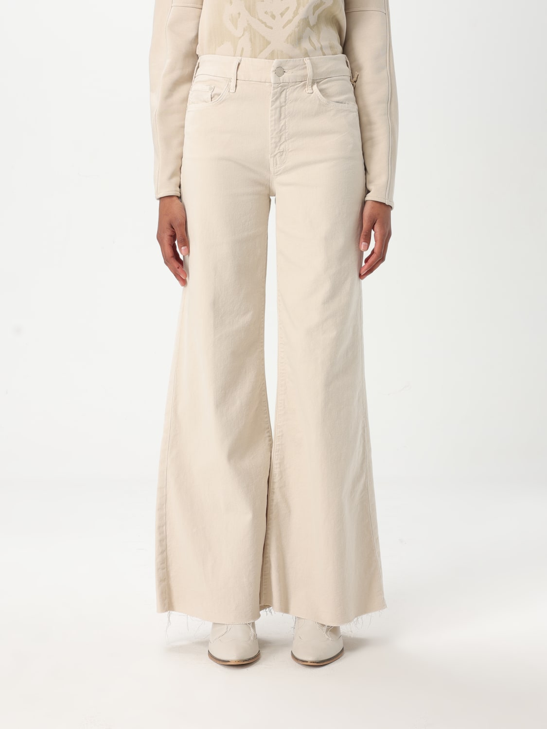 MOTHER JEANS: Jeans woman Mother, Yellow Cream - Img 1