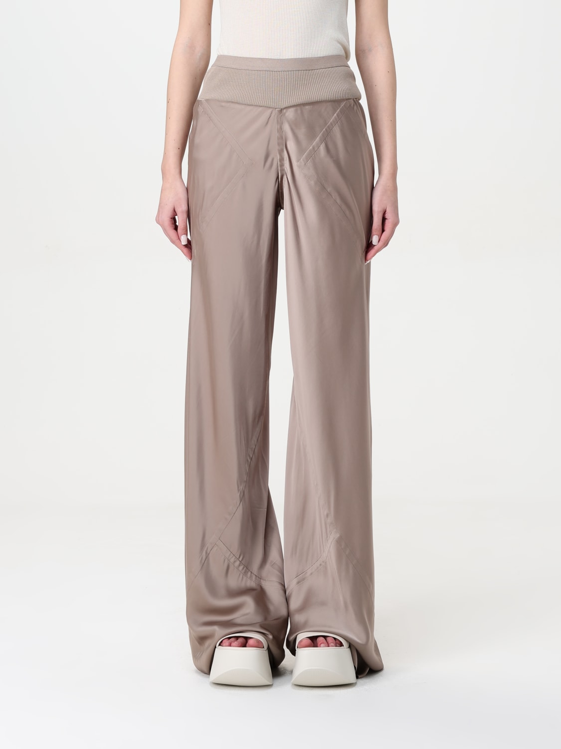 パンツ RICK OWENS Women Straight Pants RP01E7353WG 64 BEIGE RICK OWENS: Pants woman - Beige | Rick Owens pants