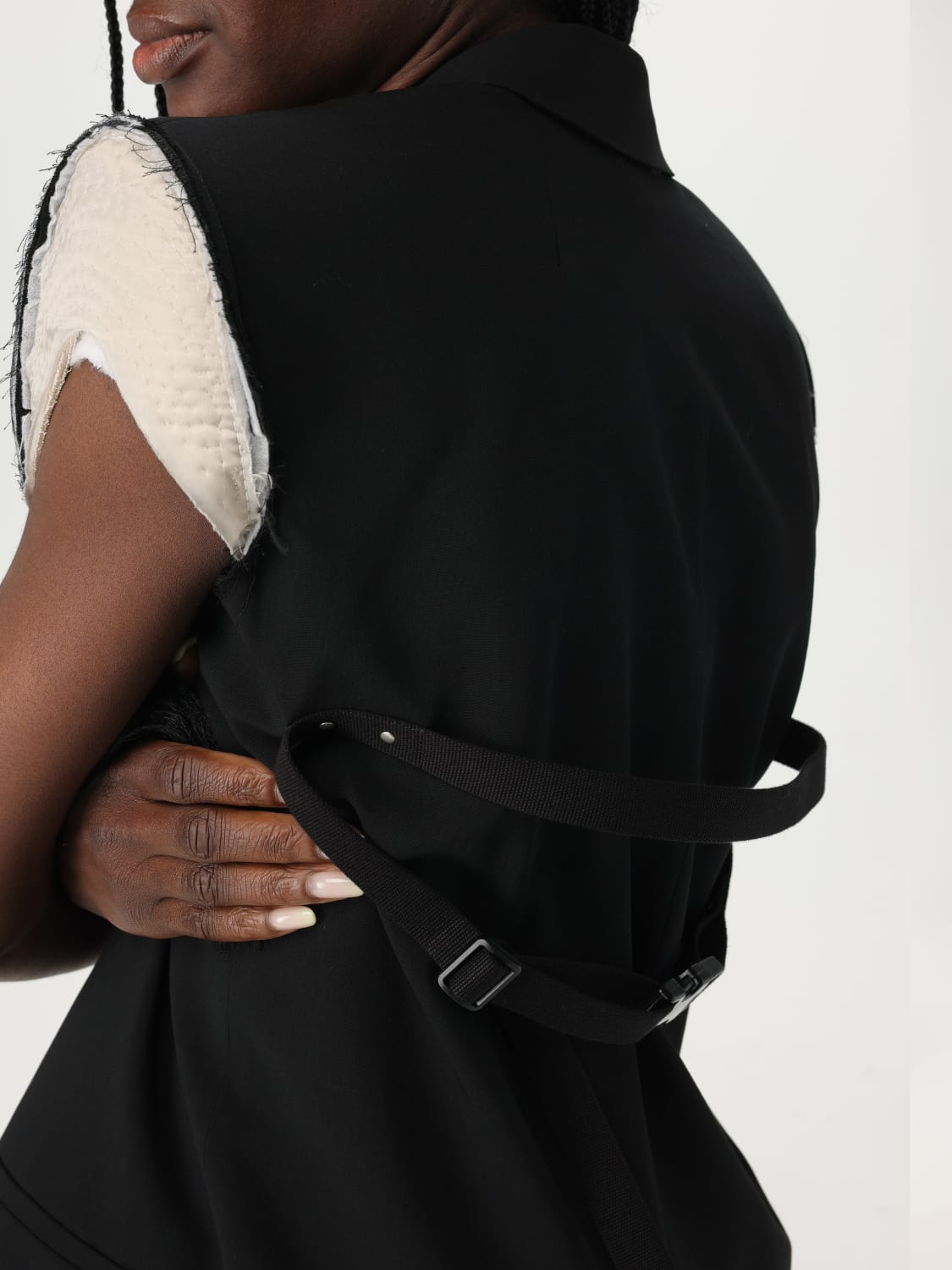 RICK OWENS GILET: Gilet a monopetto in lana Rick Owens, Nero - Img 5