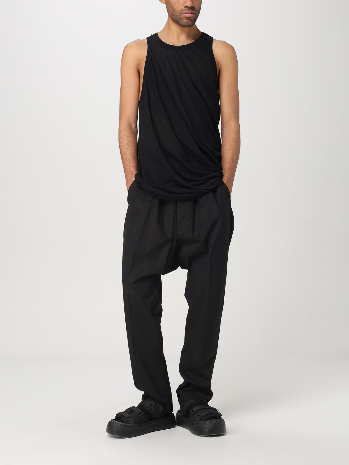 RICK OWENS T-SHIRT: Rick Owens cotton tank top, Black - Img 2