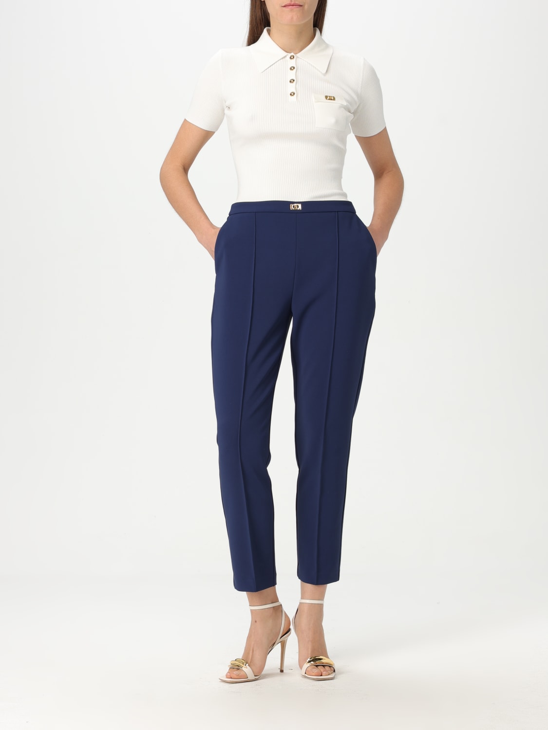 Tシャツ・カットソー ELISABETTA FRANCHI Woman Polo Shirt White MK63B 360 ELISABETTA FRANCHI: Sweater woman - White | Elisabetta