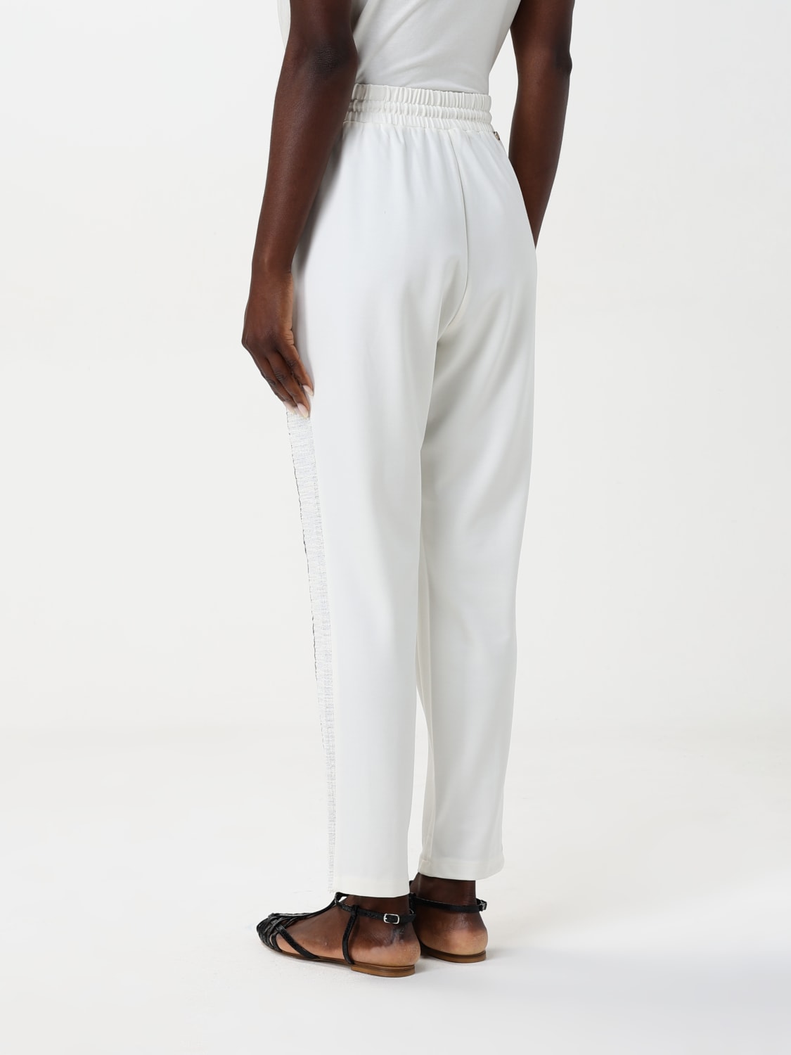 LIU JO PANTALONI: Pantalone Liu Jo in misto viscosa , Bianco - Img 2