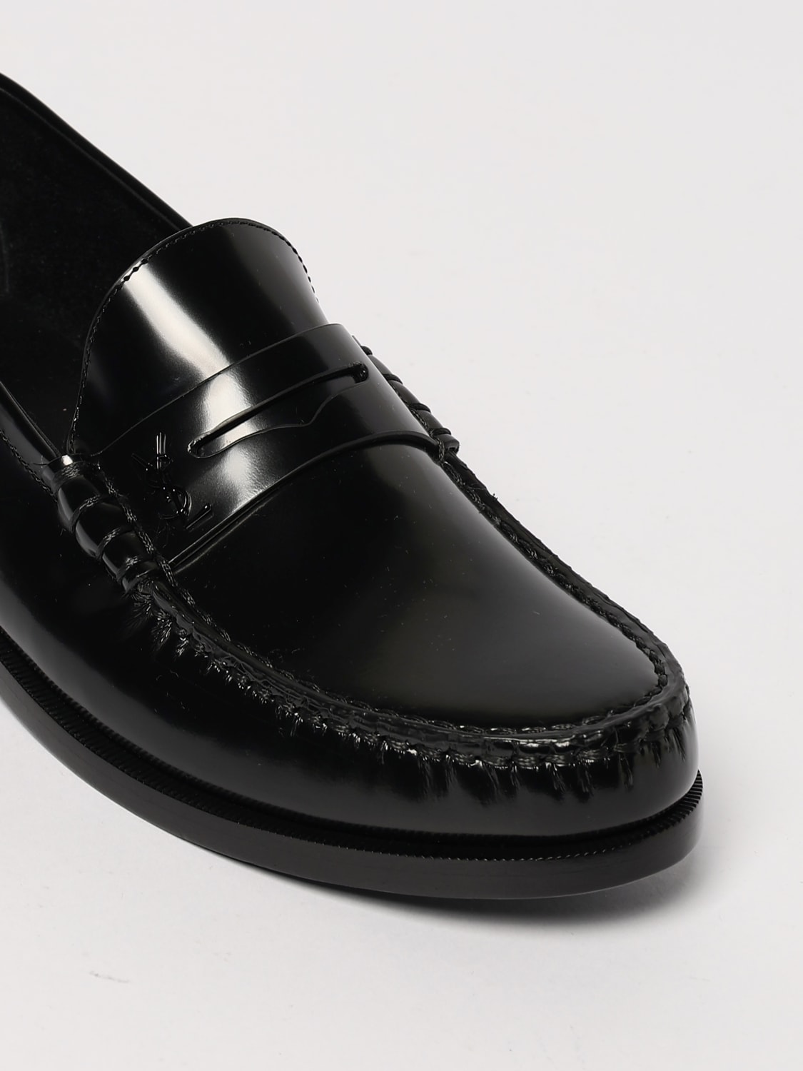 SAINT LAURENT MOCASSINI: Mocassino Le Loafer Saint Laurent in pelle spazzolata , Nero - Img 4