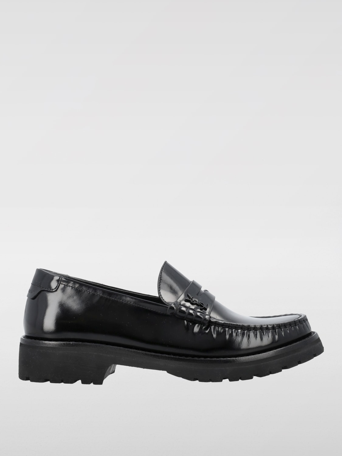 SAINT LAURENT MOCASSINI: Mocassino Le Loafer Saint Laurent in pelle spazzolata , Nero - Img 1