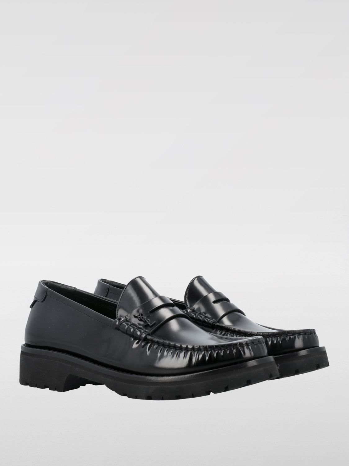 SAINT LAURENT MOCASSINI: Mocassino Le Loafer Saint Laurent in pelle spazzolata , Nero - Img 2
