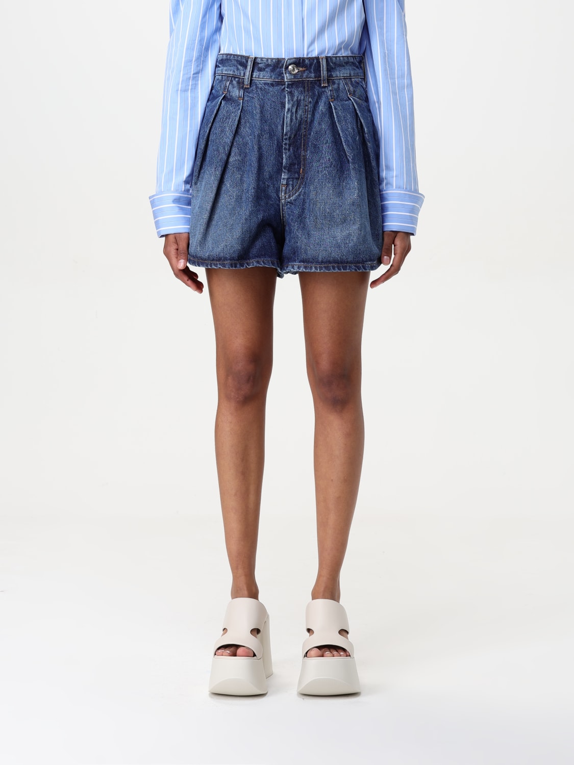 SPORTMAX: Pants woman - Blue | Sportmax short 2512141032600