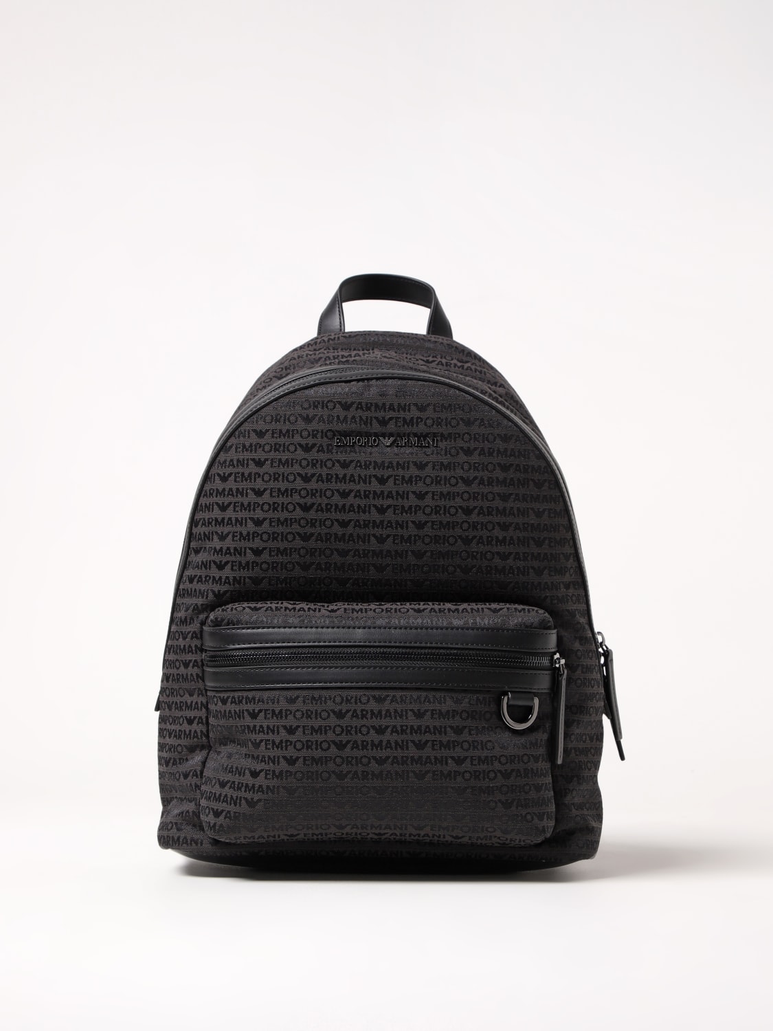 EMPORIO ARMANI ZAINO: Zaino Emporio Armani in nylon con logo jacquard , Nero - Img 1