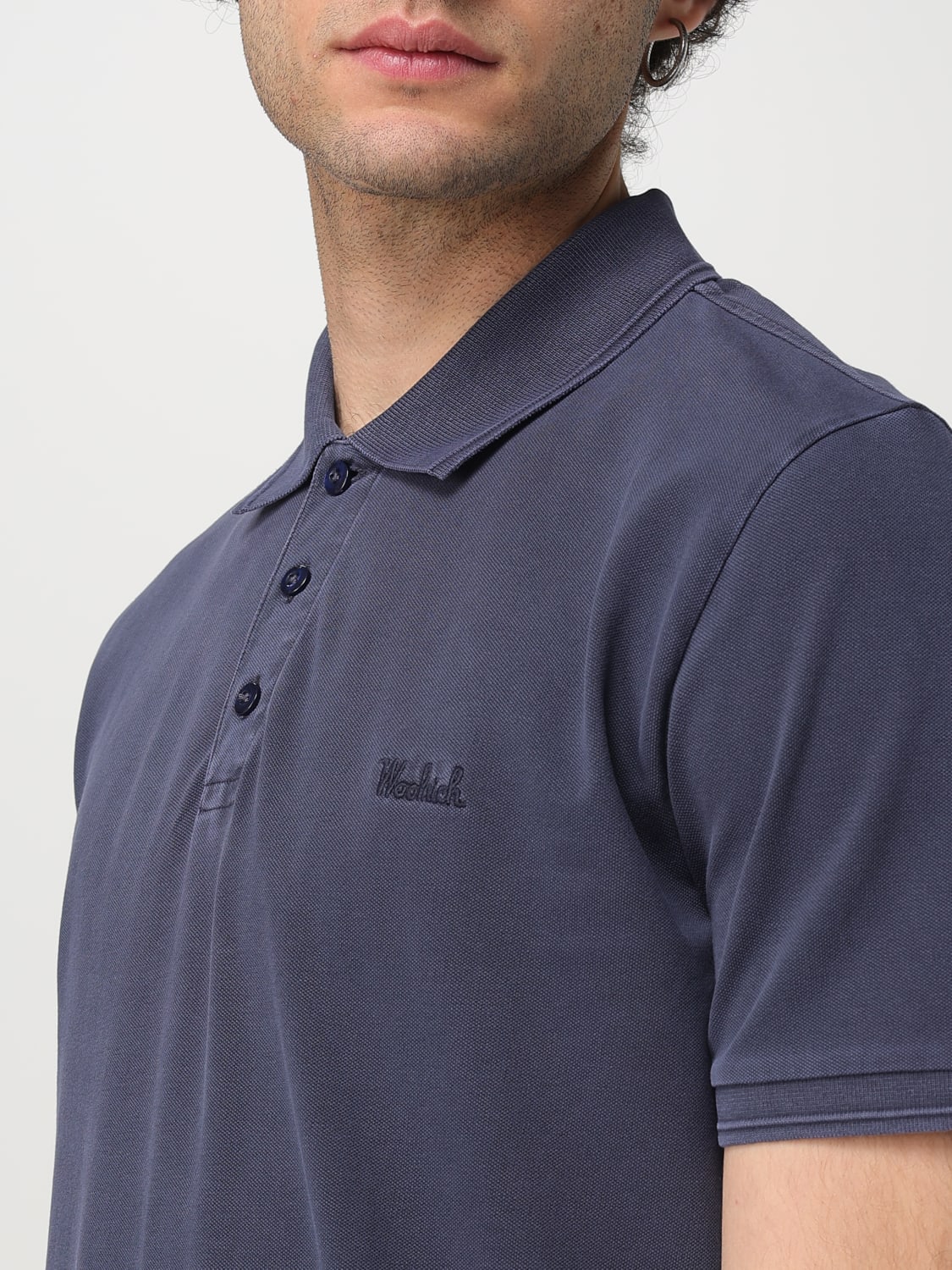 WOOLRICH POLO SHIRT: Polo shirt men Woolrich, Blue - Img 3