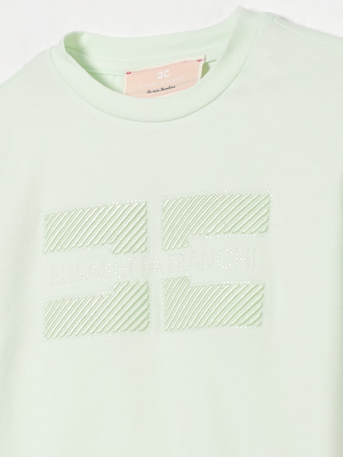 ELISABETTA FRANCHI LA MIA BAMBINA T-SHIRT: T-shirt in cotone Elisabetta Franchi La Mia Bambina, Menta - Img 3