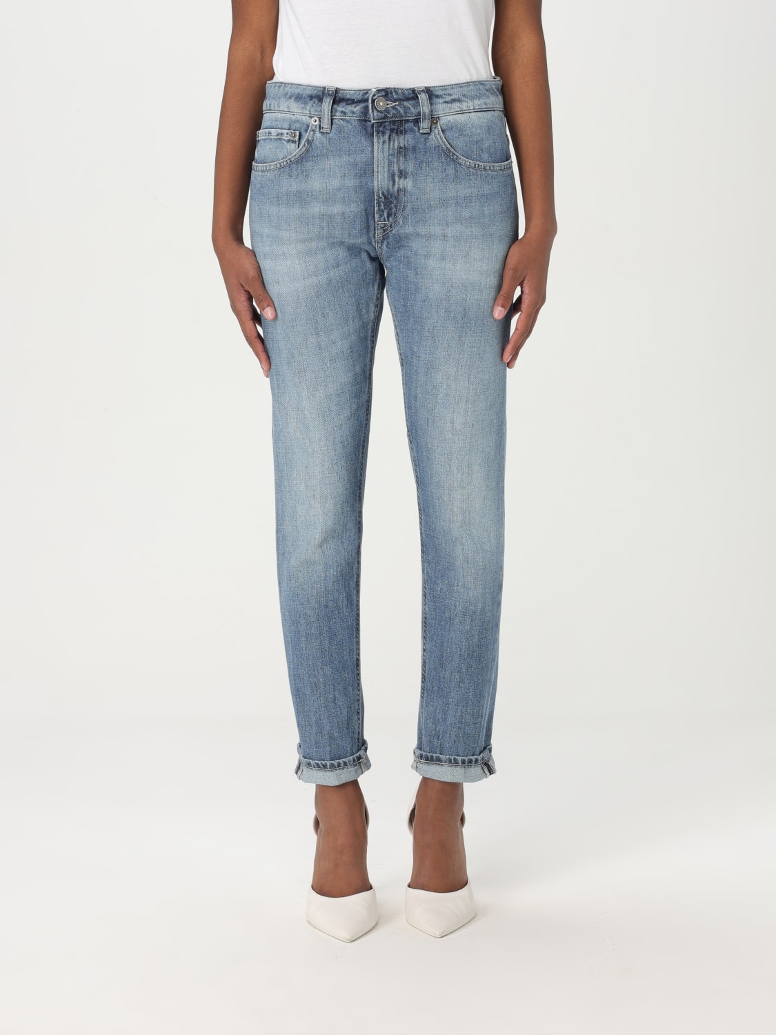 デニム・ジーパン DONDUP Woman Jeans Denim DP466DS0107DIL3 800 DONDUP Women's Low Waist Dark Jeans With Buttons P065 DS011D