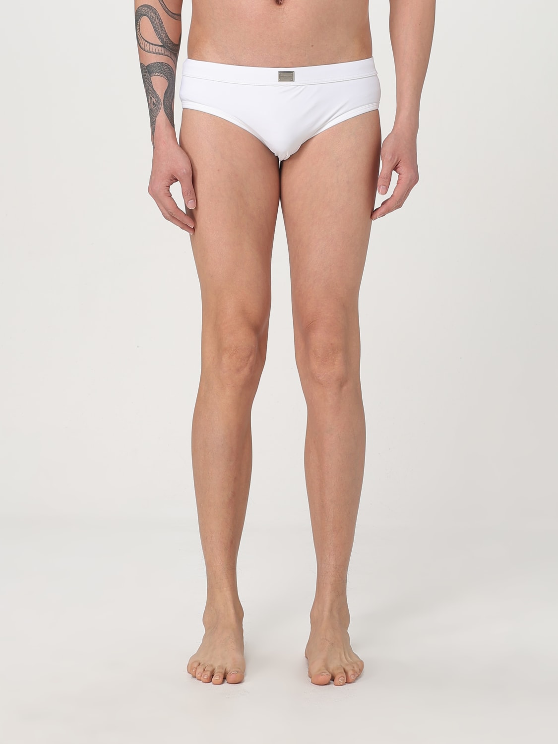 DOLCE & GABBANA SWIMSUIT: Dolce & Gabbana men's swim shorts, White - Img 1