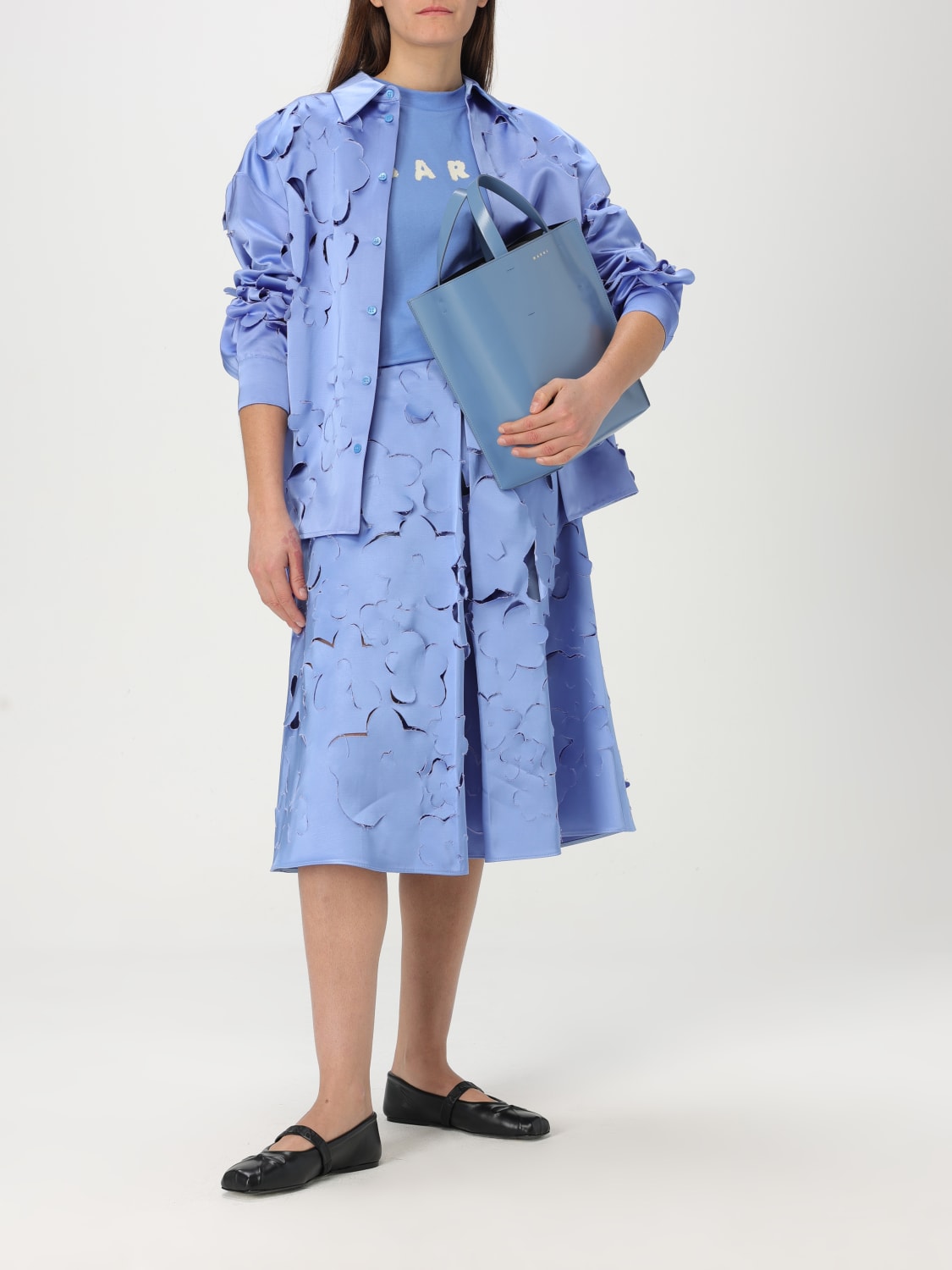 スカート MARNI Woman Skirt Gnawed Blue GOMA0711S0USR009 00B26 MARNI: Skirt woman - Gnawed Blue | Marni skirt