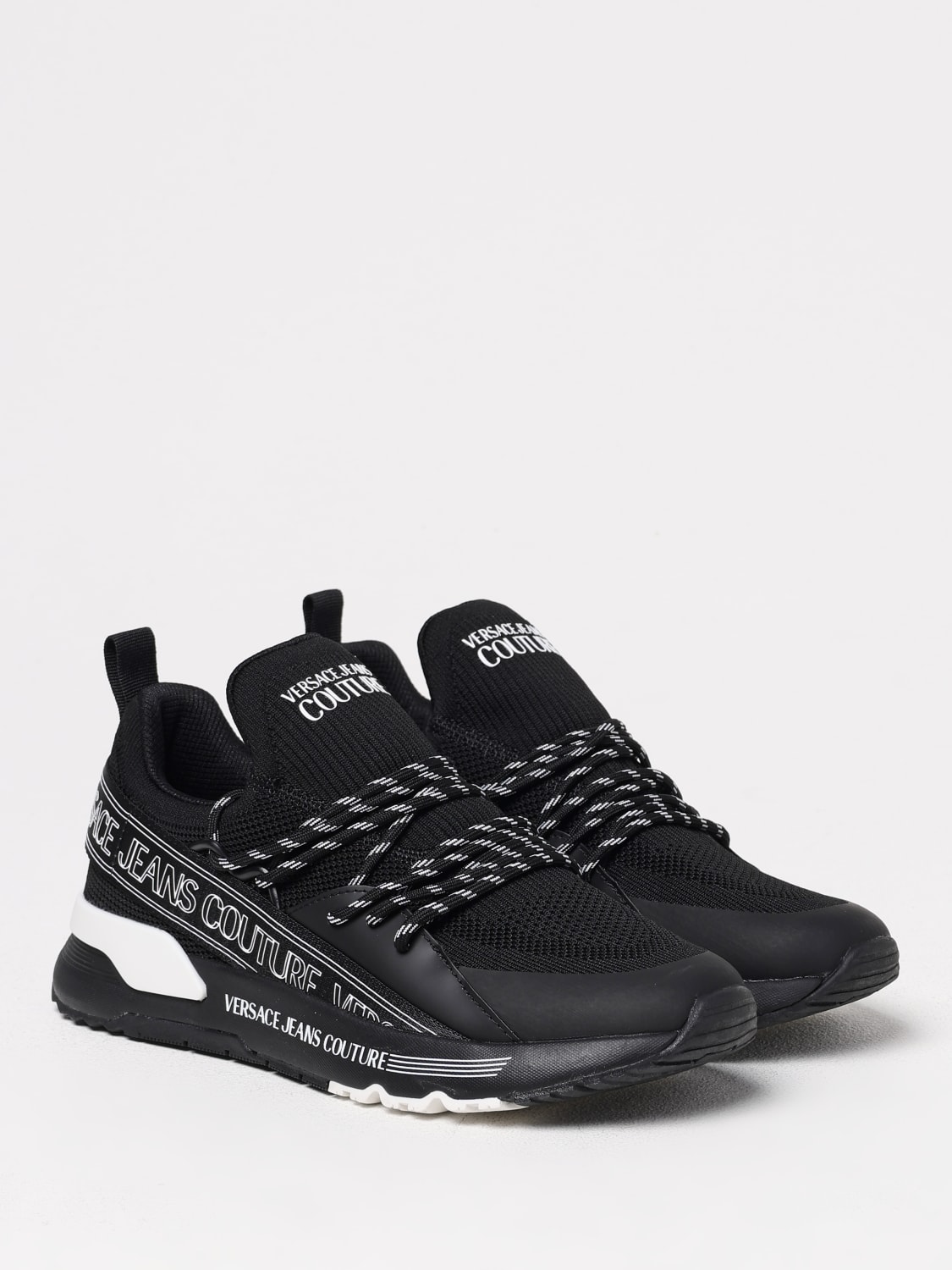 VERSACE JEANS COUTURE SNEAKERS: Sneakers Versace Jeans Couture in mesh e gomma , Nero - Img 2