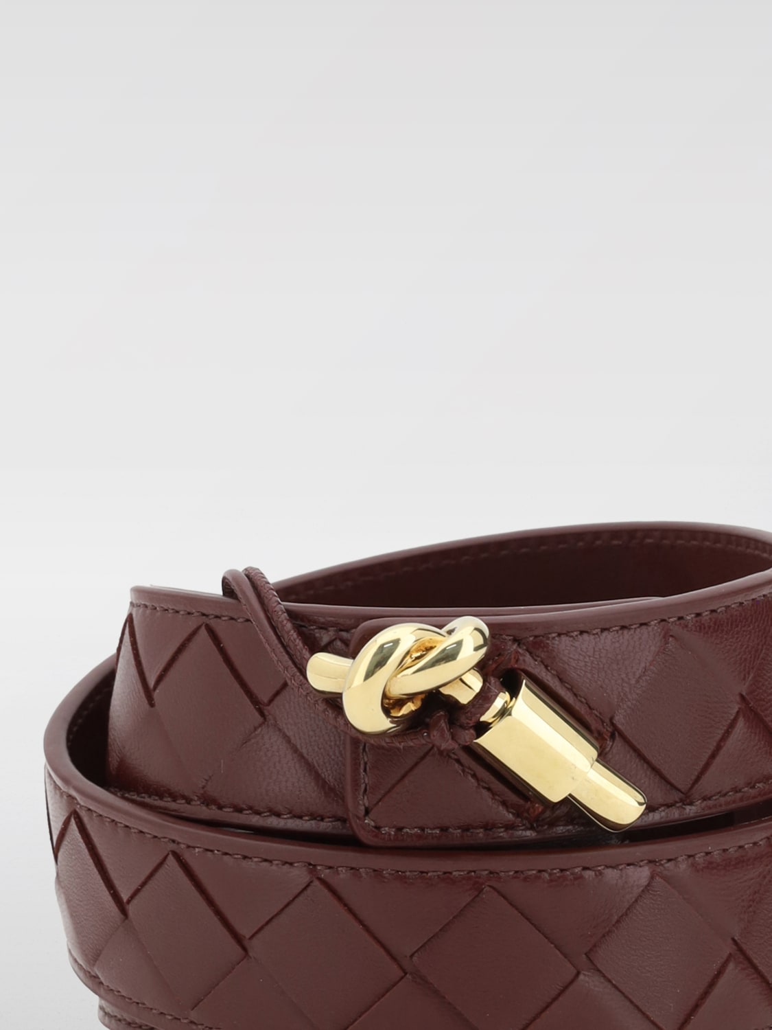 BOTTEGA VENETA CINTURA: Cintura Andiamo Bottega Veneta in pelle intrecciata , Vino - Img 2