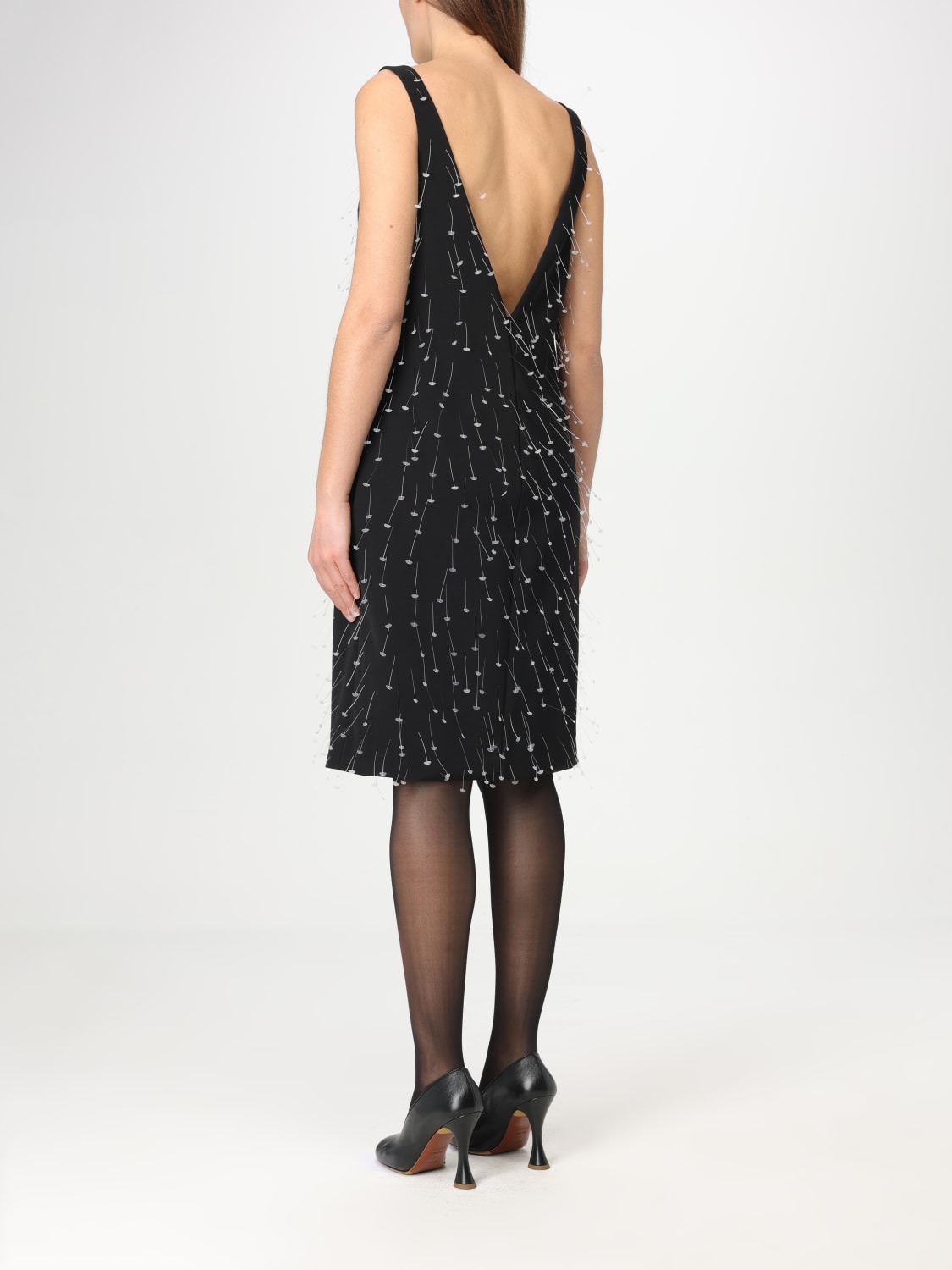 ワンピース MOSCHINO COUTURE Woman Dress Black J04110425 1555 Vtg Moschino Jeans Black Means List Mini Dress S | eBay