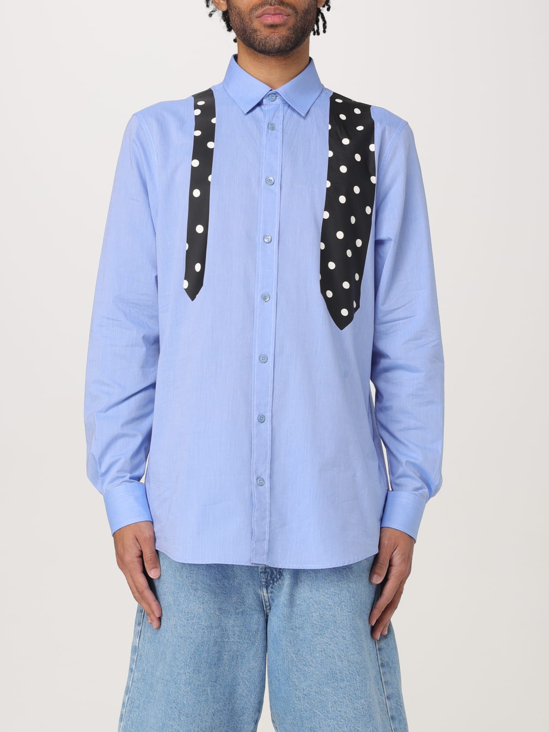 MOSCHINO COUTURE SHIRT: Shirt men Moschino Couture, Gnawed Blue - Img 1
