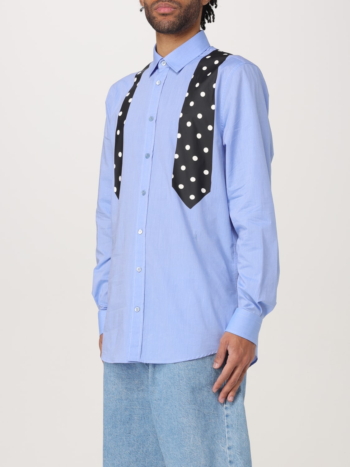 MOSCHINO COUTURE SHIRT: Shirt men Moschino Couture, Gnawed Blue - Img 4