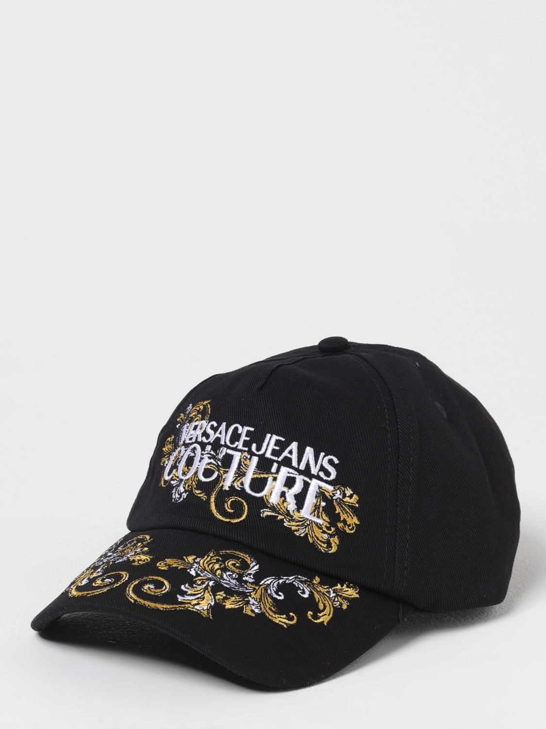 VERSACE 刺繍キャッフ 78VAZK17ZG367 899 VERSACE JEANS COUTURE: Hat men - Black | Versace Jeans