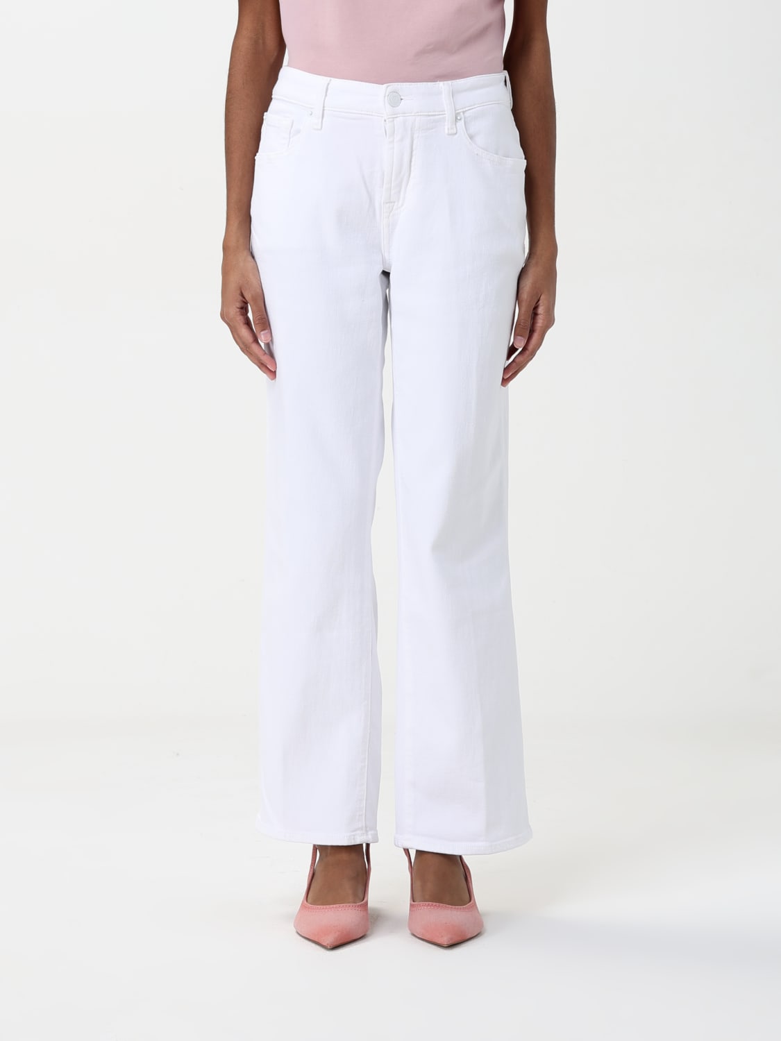 デニム・ジーパン 7 FOR ALL MANKIND Women Denim Pants 7U023549 U7LLS WHITE 7 FOR ALL MANKIND: Jeans woman - White | 7 For All Mankind