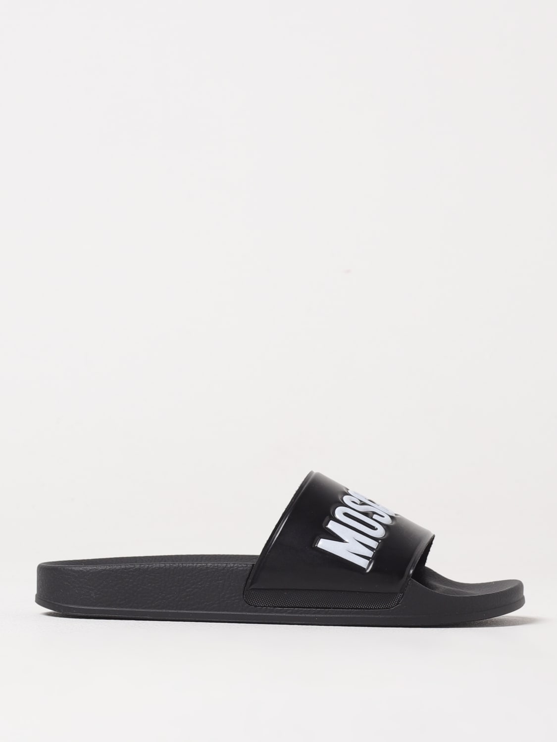 MOSCHINO COUTURE SANDALI: Sliders Moschino Couture in gomma con logo , Nero - Img 1