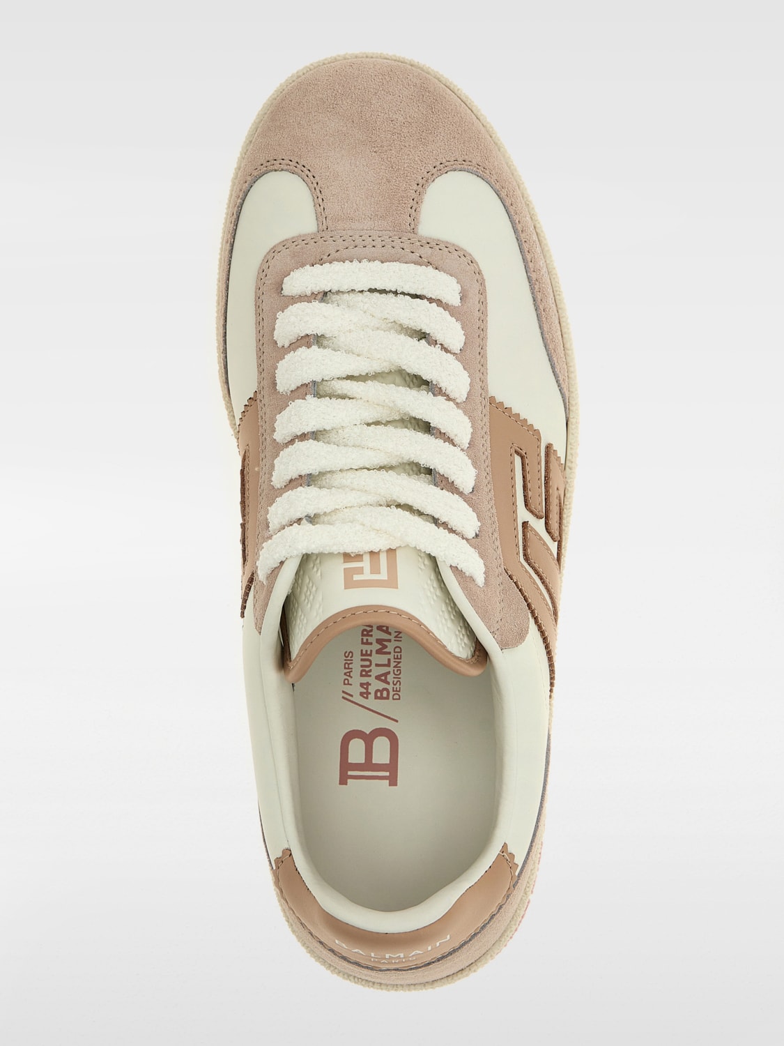 スニーカー BALMAIN Women Sneakers EN1VI735LCJN1CE PINK Balmain Swan trainers in calfskin and suede - Women | BALMAIN