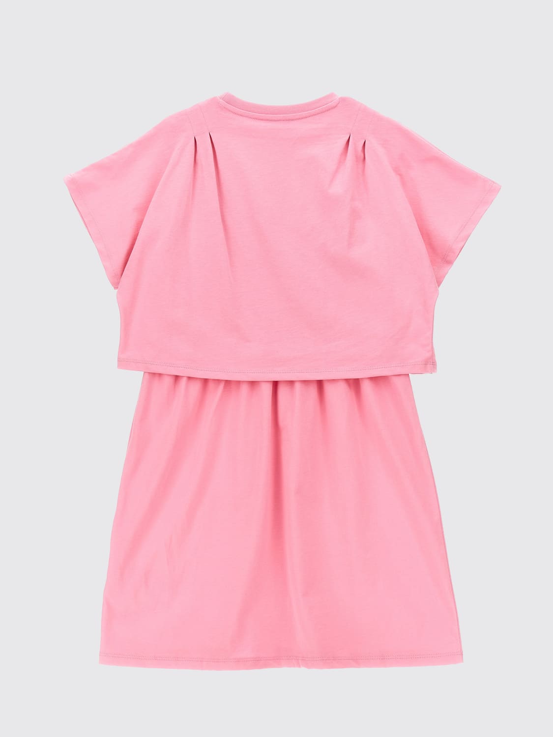 KENZO KIDS ABITO: Abito a t-shirt in cotone con logo Kenzo Kids, Rosa - Img 2