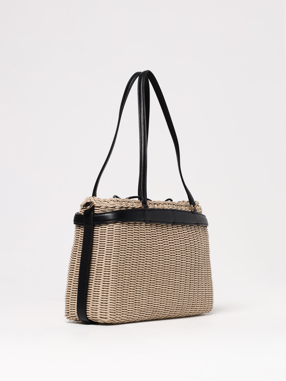 DOLCE & GABBANA BORSA A SPALLA: Borsa Carla Dolce & Gabbana in pelle intrecciata , Beige - Img 3