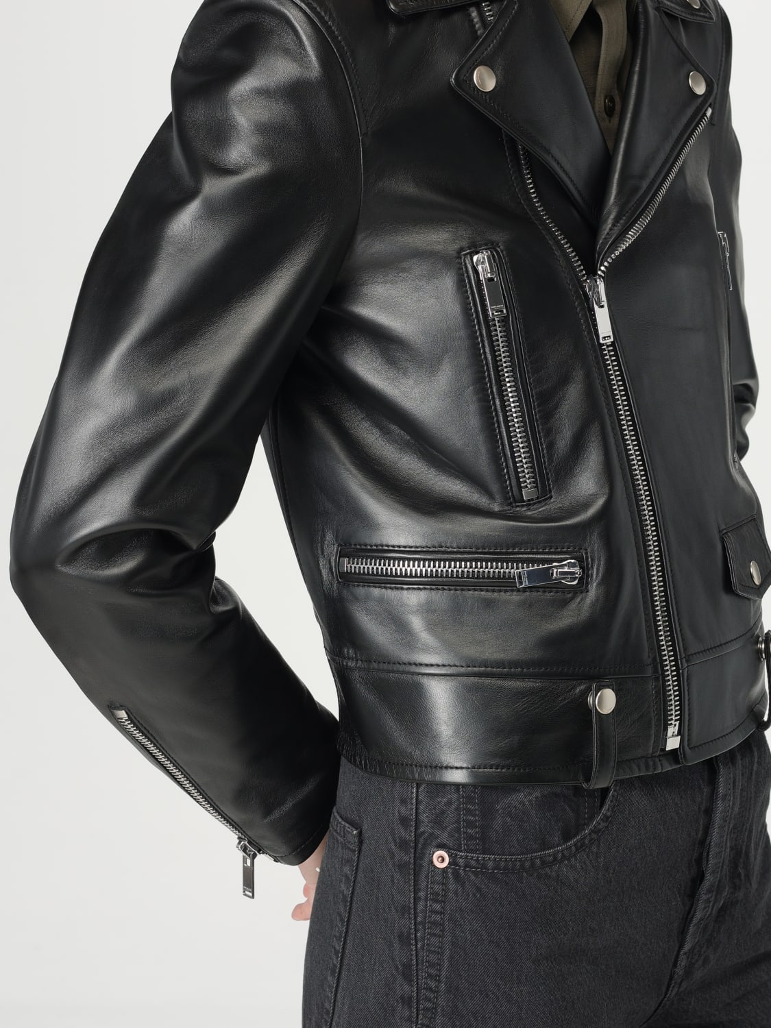 SAINT LAURENT 外套: 外套 女士 Saint Laurent, 黑色 - Img 5