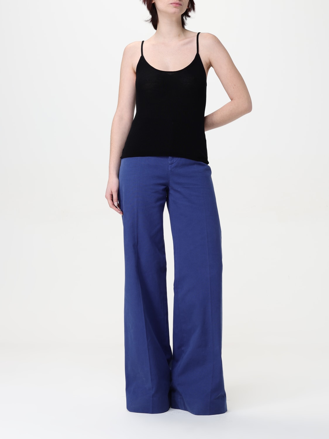 パンツ CHLOE Woman Pants Blue CH25SPA76365 401 CHLOÉ: Pants woman - Blue | Chloé pants CH25SPA76365 online