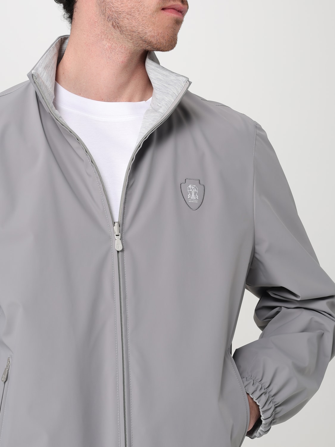 【美品】Brunello Cucinelli ダブルジップブルゾン グレー　極上 美品】Brunello Cucinelli ダブルジップブルゾン グレー 極上