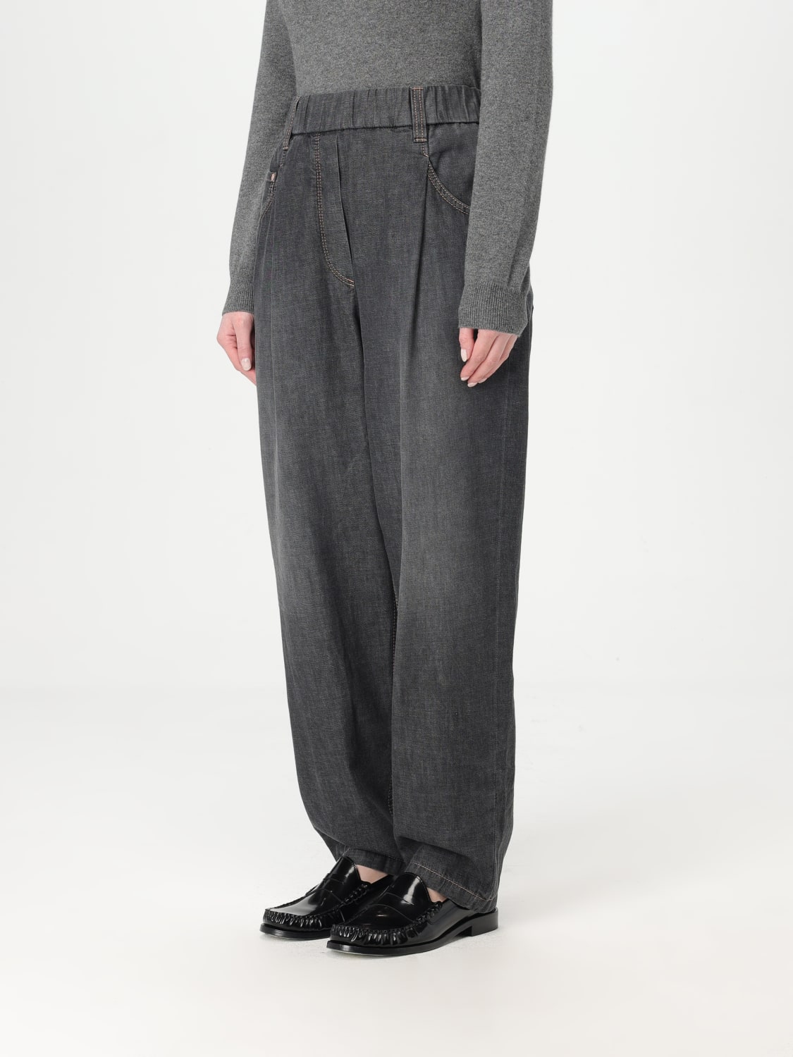 BRUNELLO CUCINELLI: Pants woman - Black | Brunello Cucinelli pants
