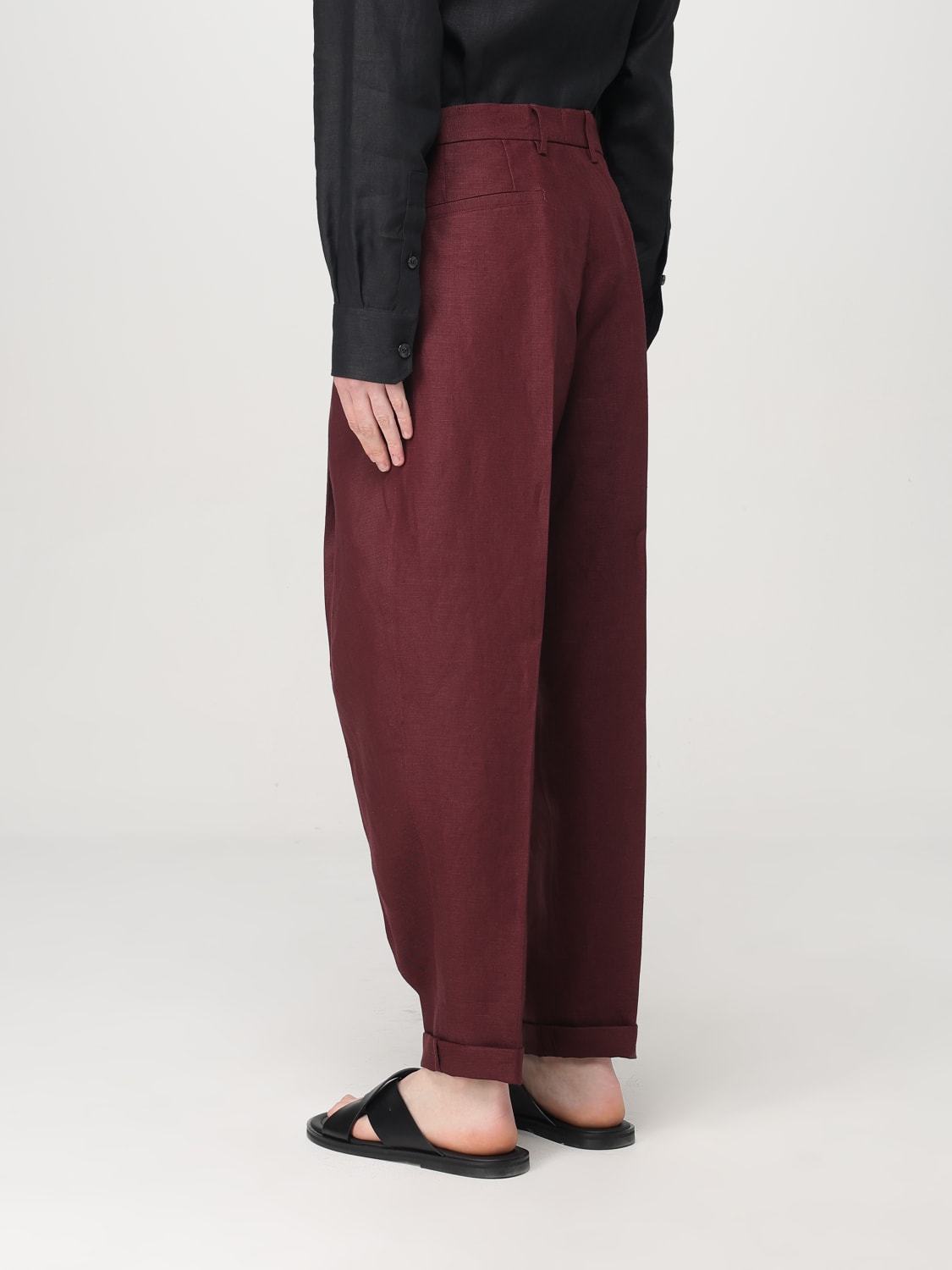 DOLCE & GABBANA PANTALONI: Pantalone classico Dolce & Gabbana in lino , Viola - Img 3