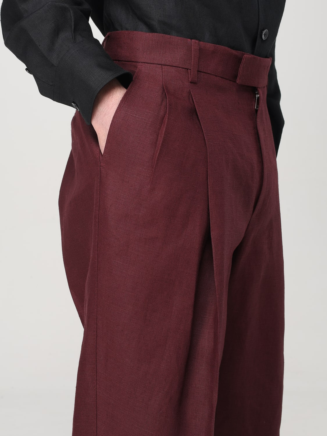 DOLCE & GABBANA PANTALONI: Pantalone classico Dolce & Gabbana in lino , Viola - Img 5