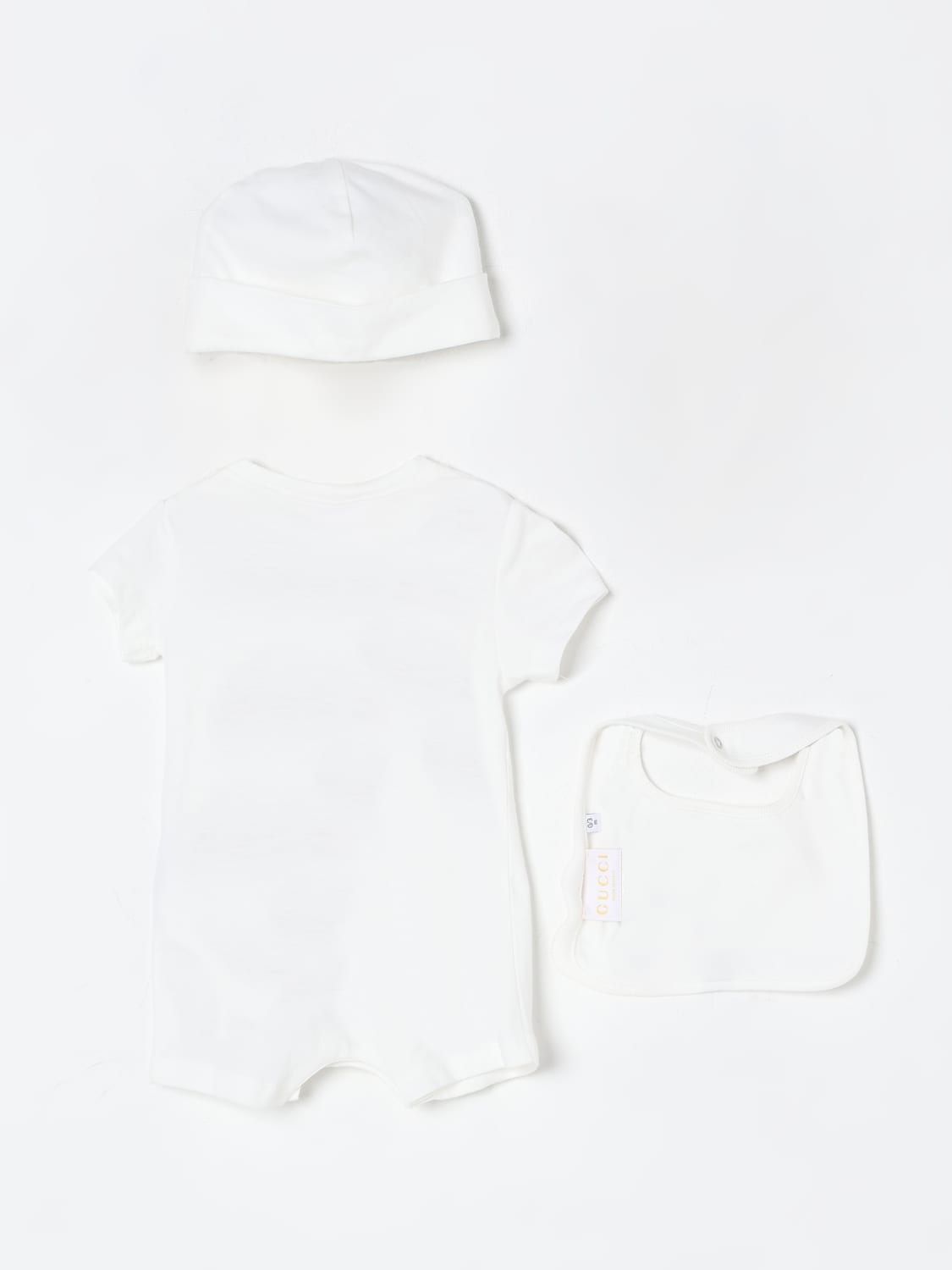 GUCCI COMPLETO: Coordinato in cotone con stampa logo Web Gucci, Bianco - Img 2