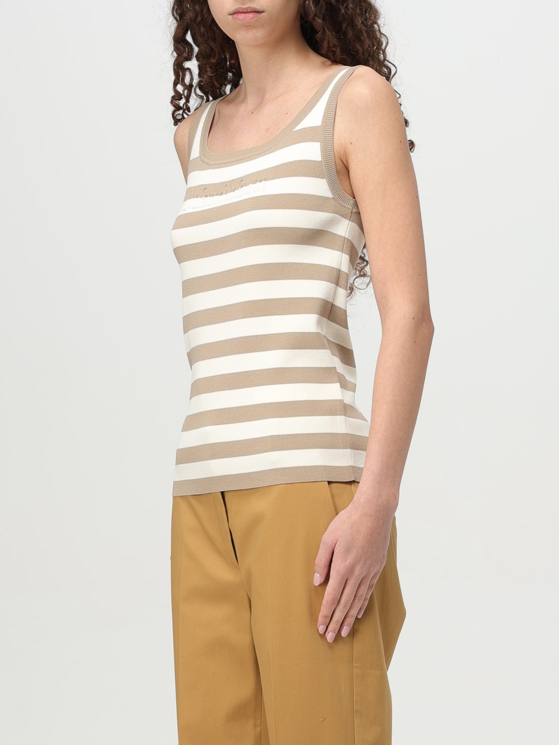 MAX MARA TOP: Max Mara Pentola top with logo, Ivory - Img 4